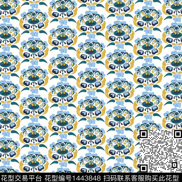 手绘佩斯利民族纹样小碎花数码印花华亿平台下载（图片编号: 1443848） - 瓦栏（Walan）