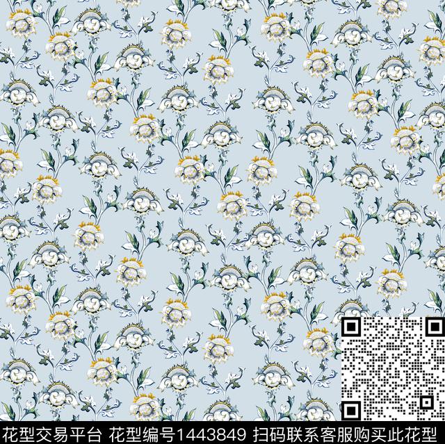 手绘佩斯利民族纹样小碎花数码印花华亿平台下载（图片编号: 1443849） - 瓦栏（Walan）