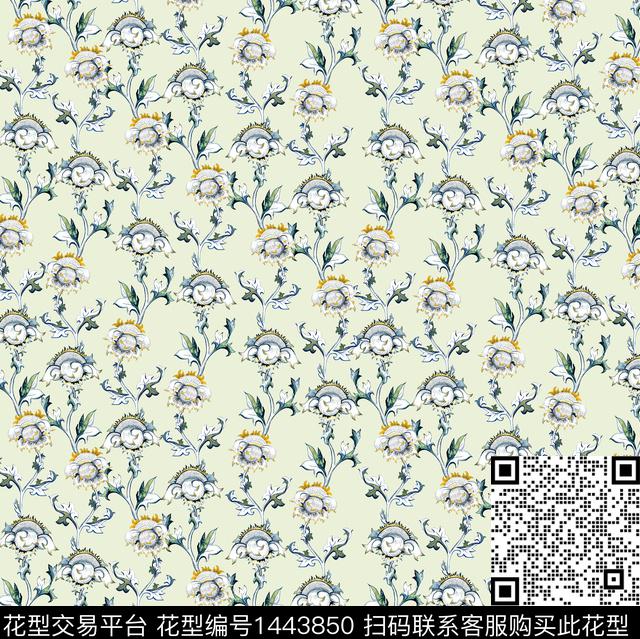 手绘佩斯利民族纹样小碎花数码印花华亿平台下载（图片编号: 1443850） - 瓦栏（Walan）