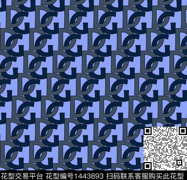 字母线条几何数码印花华亿平台下载（图片编号: 1443893） - 瓦栏（Walan）