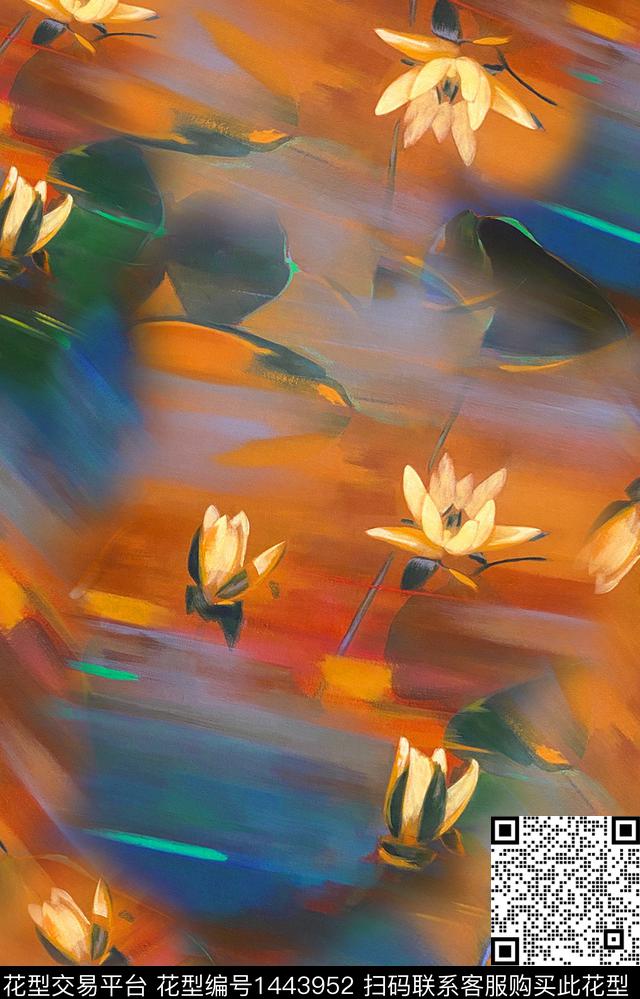 数码华亿平台花卉大牌风数码印花华亿平台下载（图片编号: 1443952） - 瓦栏（Walan）