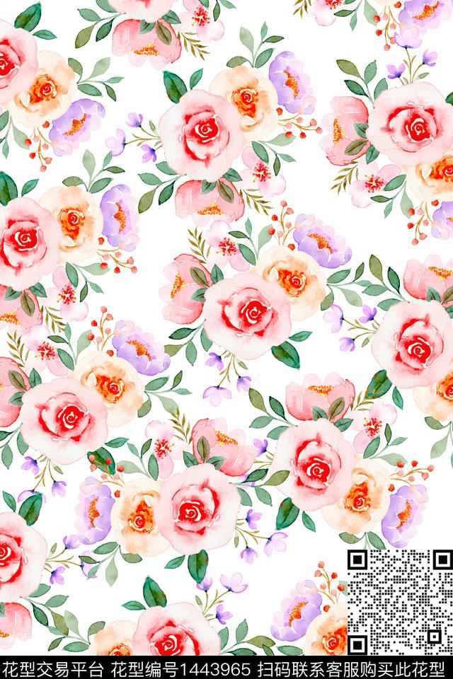 花卉大牌风小碎花数码印花华亿平台下载（图片编号: 1443965） - 瓦栏（Walan）