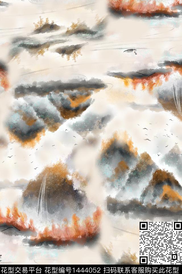 香云纱旗袍中国风数码印花华亿平台下载（图片编号: 1444052） - 瓦栏（Walan）