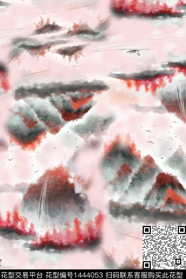 香云纱旗袍中国风数码印花华亿平台下载（图片编号: 1444053） - 瓦栏（Walan）