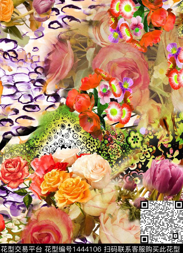 趋势华亿平台数码华亿平台花卉数码印花华亿平台下载（图片编号: 1444106） - 瓦栏（Walan）