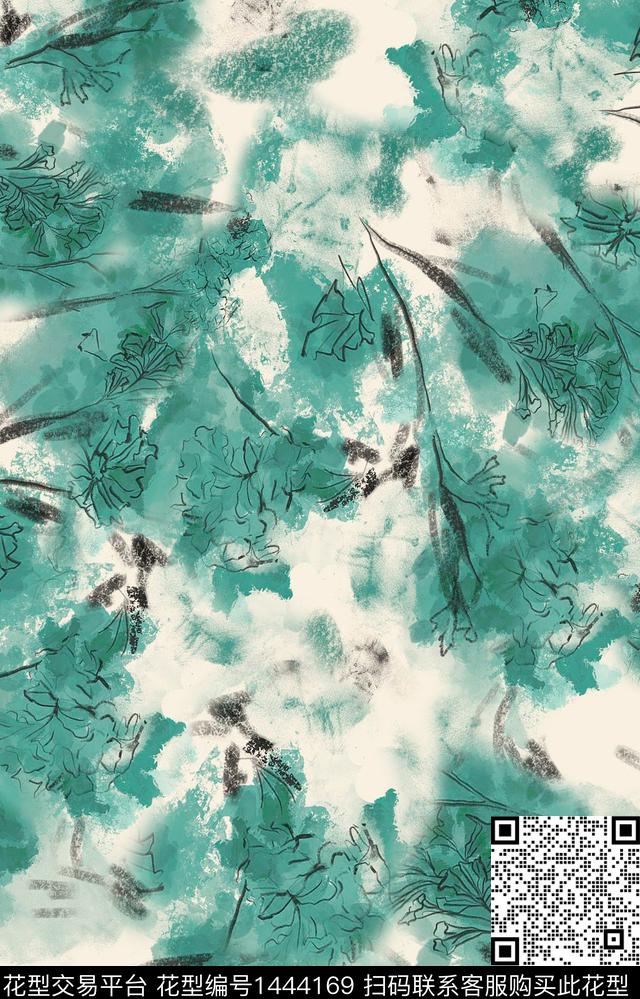 数码华亿平台扎染华亿平台花卉数码印花华亿平台下载（图片编号: 1444169） - 瓦栏（Walan）