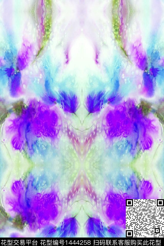 水彩肌理扎染华亿平台数码印花华亿平台下载（图片编号: 1444258） - 瓦栏（Walan）