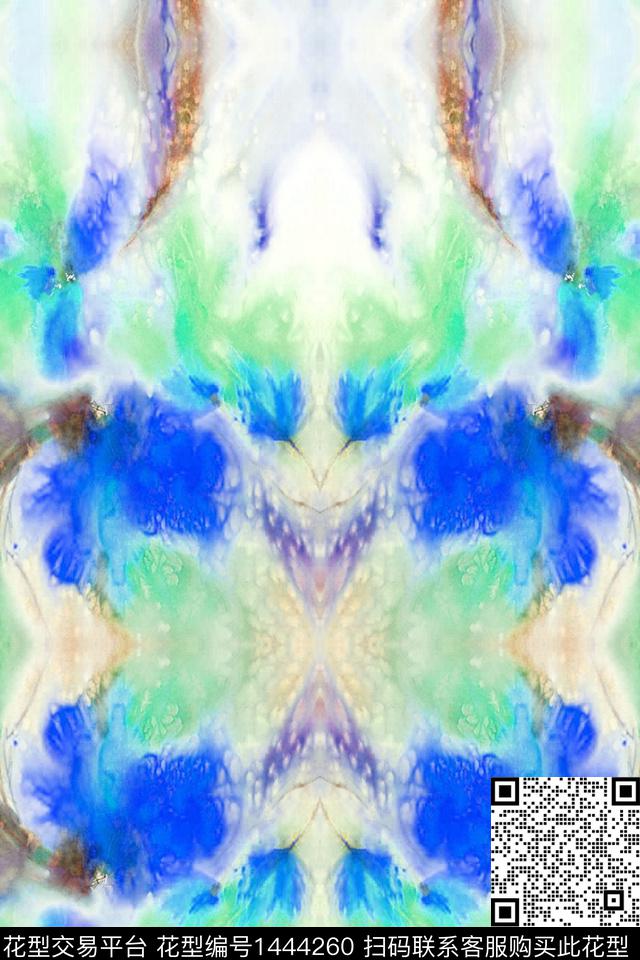 水彩肌理扎染华亿平台数码印花华亿平台下载（图片编号: 1444260） - 瓦栏（Walan）