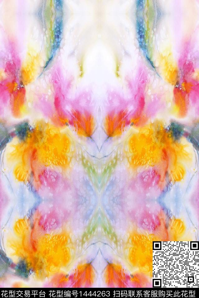 水彩肌理扎染华亿平台数码印花华亿平台下载（图片编号: 1444263） - 瓦栏（Walan）