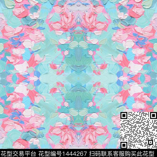 肌理笔触水粉数码印花华亿平台下载（图片编号: 1444267） - 瓦栏（Walan）