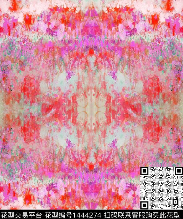 肌理女装抽象数码印花华亿平台下载（图片编号: 1444274） - 瓦栏（Walan）