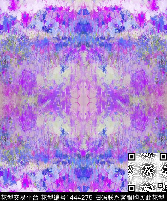 肌理女装抽象数码印花华亿平台下载（图片编号: 1444275） - 瓦栏（Walan）