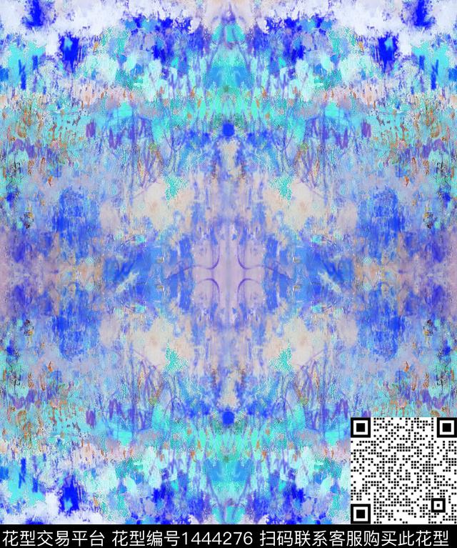 肌理女装抽象数码印花华亿平台下载（图片编号: 1444276） - 瓦栏（Walan）