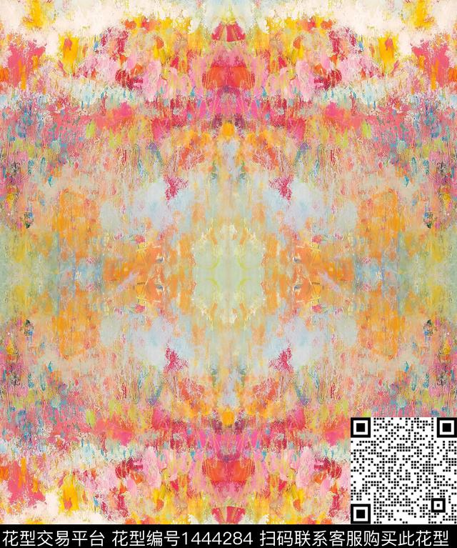 肌理女装抽象数码印花华亿平台下载（图片编号: 1444284） - 瓦栏（Walan）