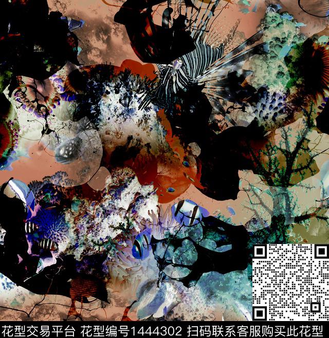 数码华亿平台几何扎染华亿平台数码印花华亿平台下载（图片编号: 1444302） - 瓦栏（Walan）