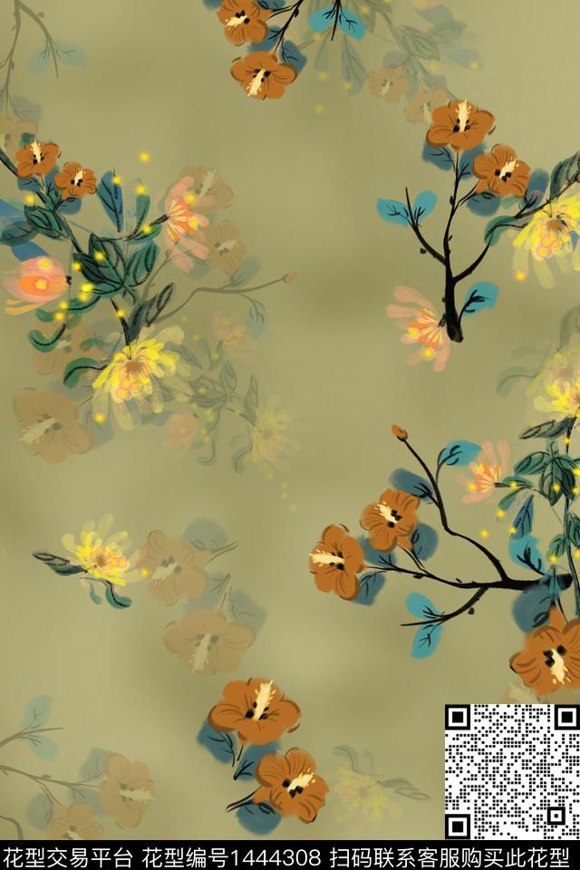 香云纱旗袍中国风数码印花华亿平台下载（图片编号: 1444308） - 瓦栏（Walan）