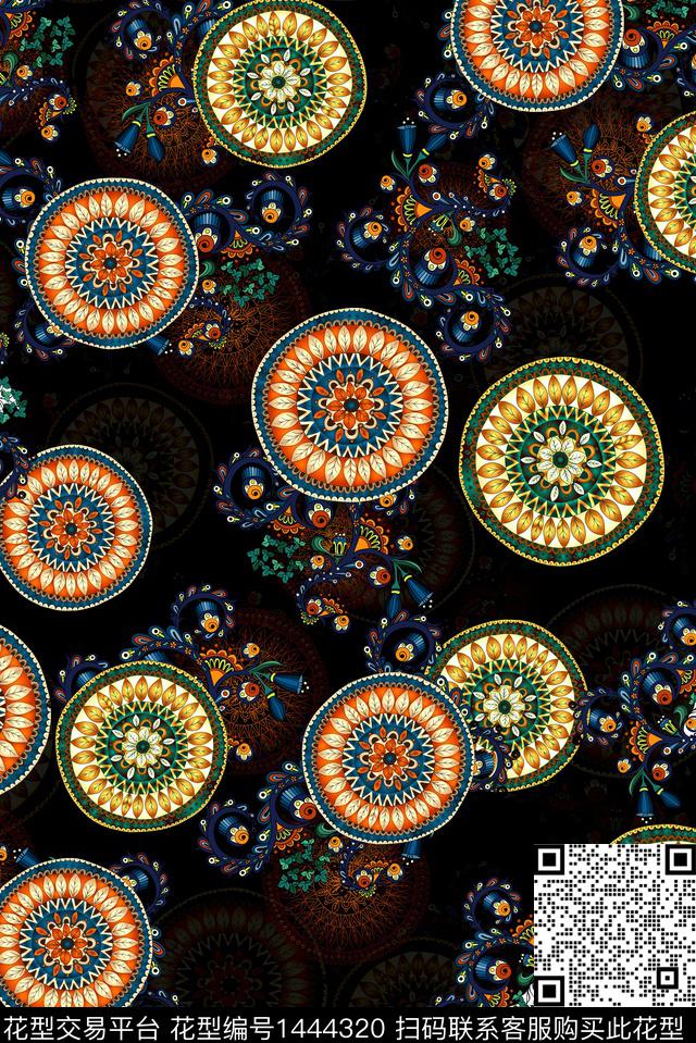 数码华亿平台民族风中国风数码印花华亿平台下载（图片编号: 1444320） - 瓦栏（Walan）