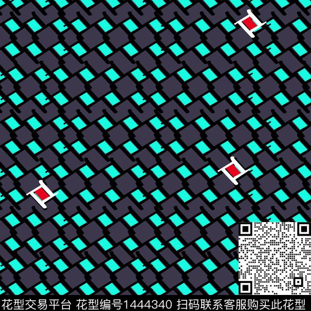 炫彩几何格子传统印花华亿平台下载（图片编号: 1444340） - 瓦栏（Walan）