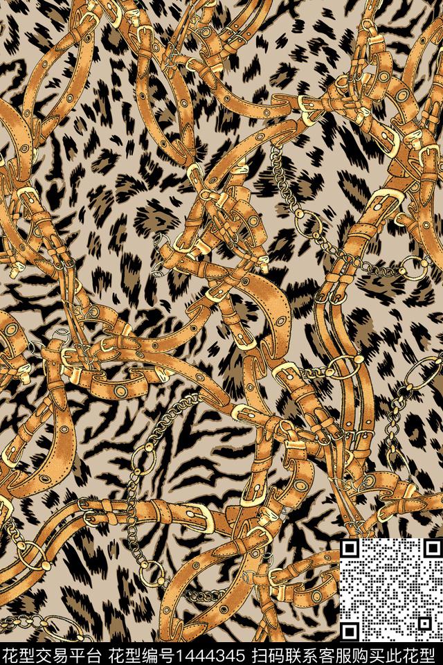 链条真丝混合拼接数码印花华亿平台下载（图片编号: 1444345） - 瓦栏（Walan）