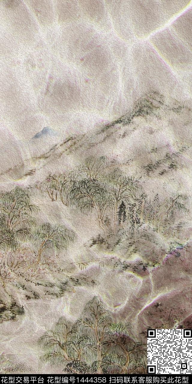 香云纱真丝国画数码印花华亿平台下载（图片编号: 1444358） - 瓦栏（Walan）