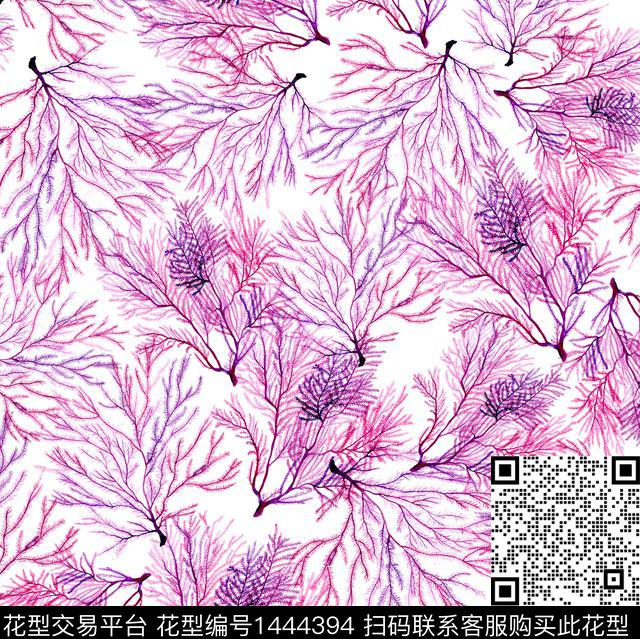 小清新小碎花海草数码印花华亿平台下载（图片编号: 1444394） - 瓦栏（Walan）