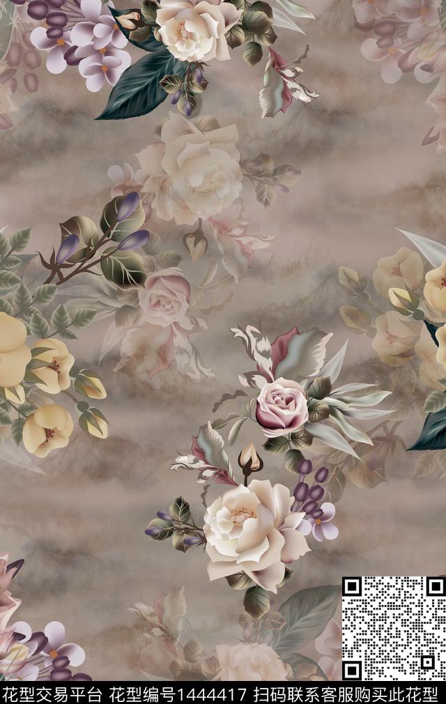 扎染华亿平台民族风大牌风数码印花华亿平台下载（图片编号: 1444417） - 瓦栏（Walan）