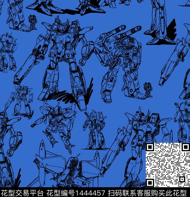 恐龙飞机迷彩传统印花华亿平台下载（图片编号: 1444457） - 瓦栏（Walan）