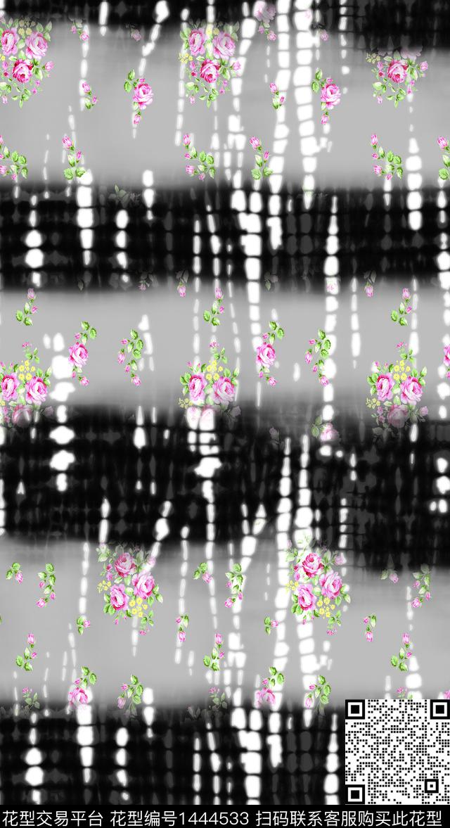 数码华亿平台几何扎染华亿平台数码印花华亿平台下载（图片编号: 1444533） - 瓦栏（Walan）