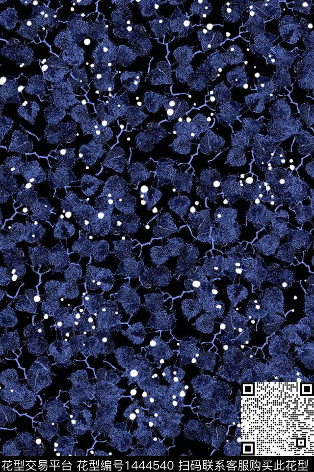 蓝色肌理手绘数码印花华亿平台下载（图片编号: 1444540） - 瓦栏（Walan）