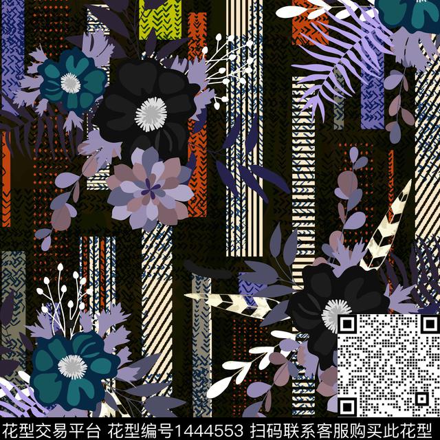 绿植树叶数码华亿平台花卉数码印花华亿平台下载（图片编号: 1444553） - 瓦栏（Walan）