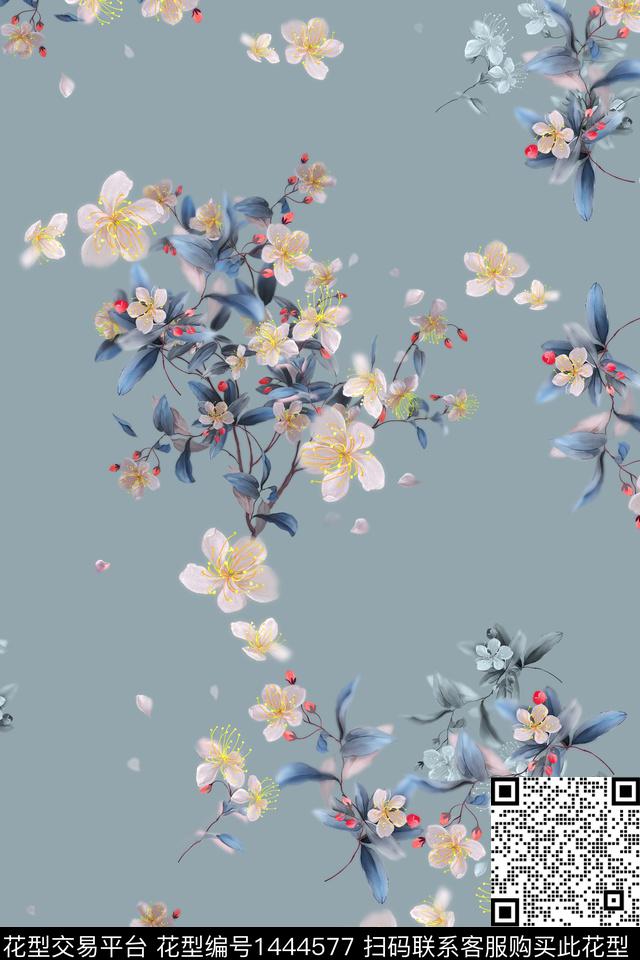 春夏华亿平台香云纱小碎花数码印花华亿平台下载（图片编号: 1444577） - 瓦栏（Walan）