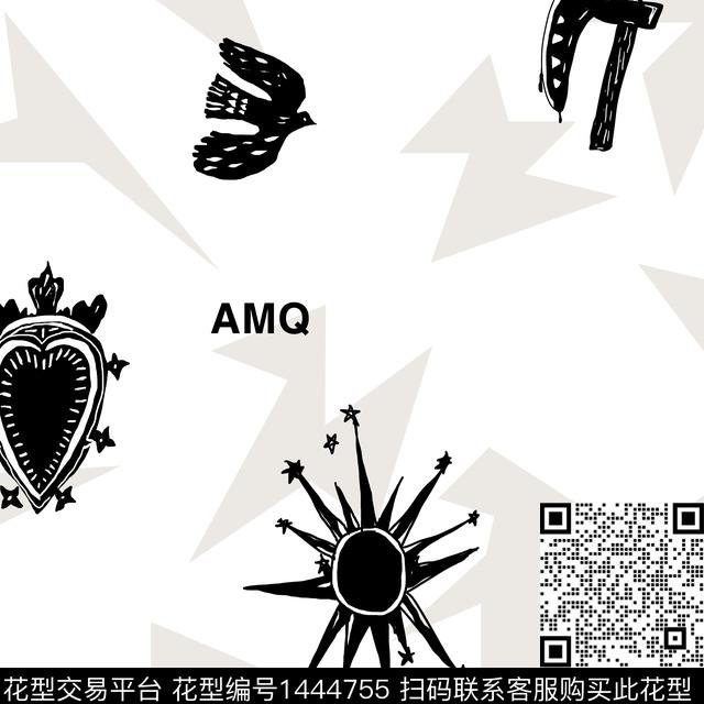 字母男装卡通传统印花华亿平台下载（图片编号: 1444755） - 瓦栏（Walan）