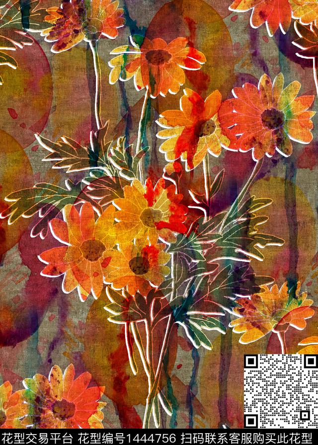 香云纱大牌风中老年数码印花华亿平台下载（图片编号: 1444756） - 瓦栏（Walan）