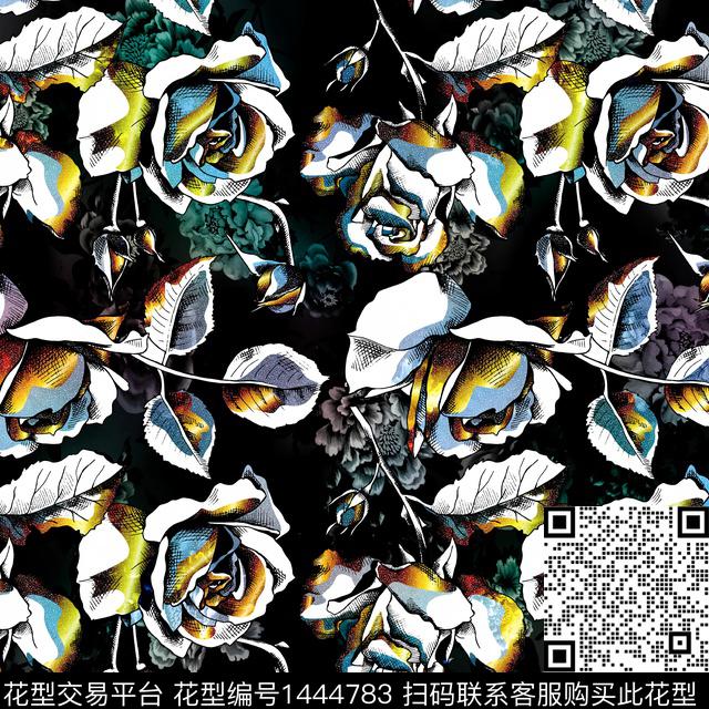 数码华亿平台几何泼墨数码印花华亿平台下载（图片编号: 1444783） - 瓦栏（Walan）