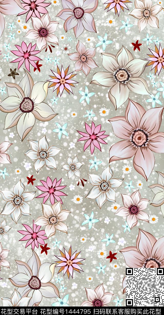 趋势华亿平台绿植树叶数码华亿平台数码印花华亿平台下载（图片编号: 1444795） - 瓦栏（Walan）