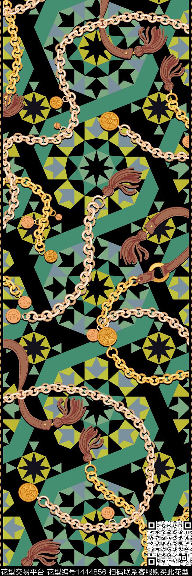 几何包金链条传统印花华亿平台下载（图片编号: 1444856） - 瓦栏（Walan）