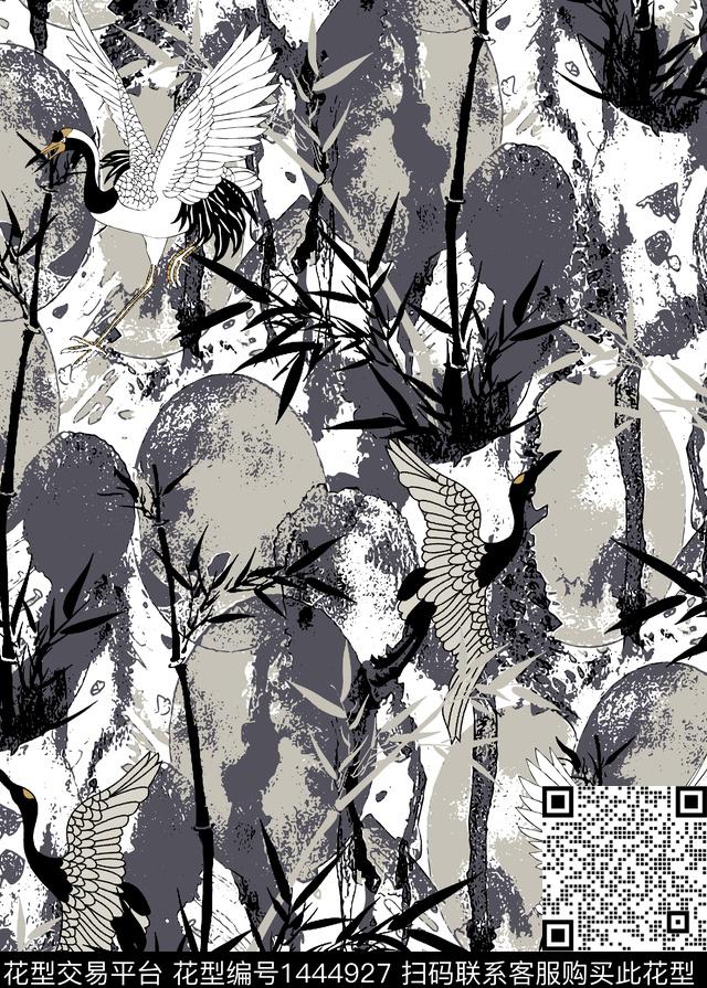 仙鹤大牌风潮牌传统印花华亿平台下载（图片编号: 1444927） - 瓦栏（Walan）