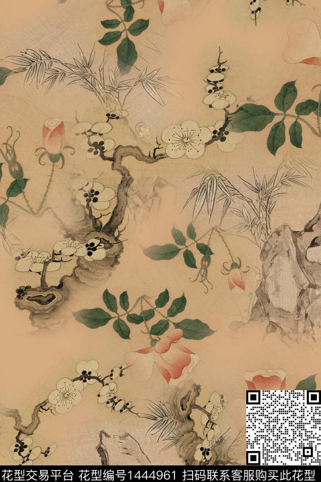 数码华亿平台香云纱大牌风数码印花华亿平台下载（图片编号: 1444961） - 瓦栏（Walan）