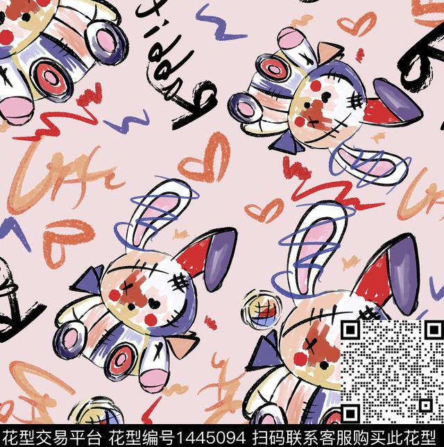 兔子卡通审数码印花华亿平台下载（图片编号: 1445094） - 瓦栏（Walan）