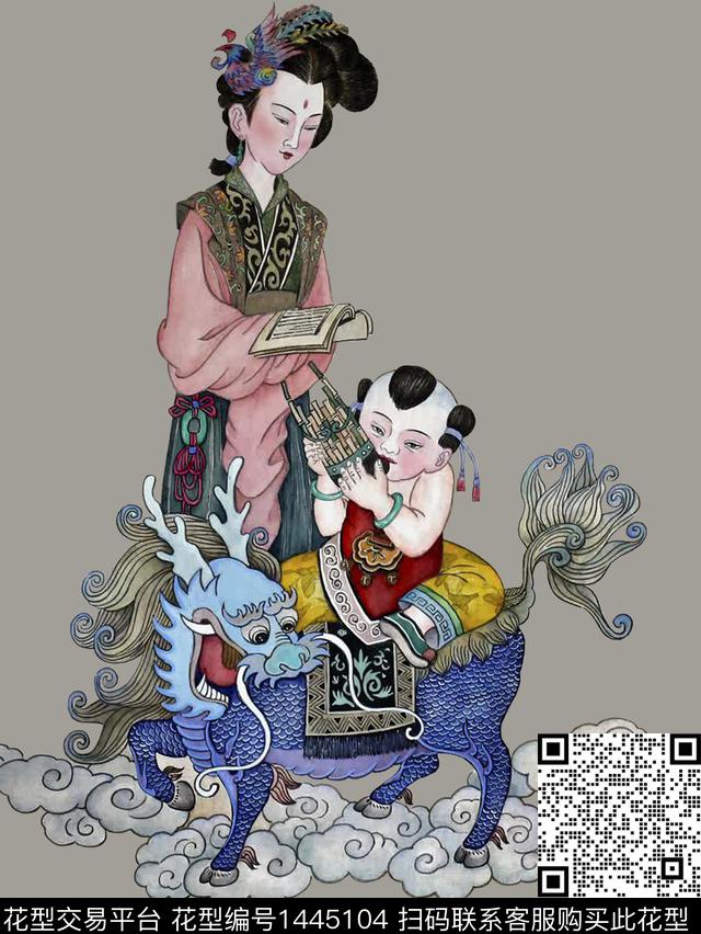 定位花祥云大牌风传统印花华亿平台下载（图片编号: 1445104） - 瓦栏（Walan）