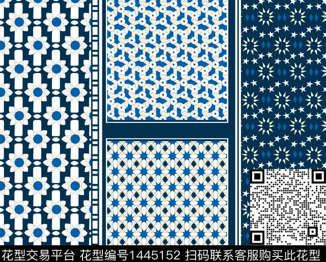 字母几何格子数码印花华亿平台下载（图片编号: 1445152） - 瓦栏（Walan）