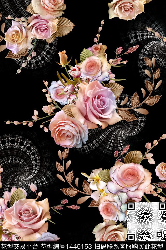 纸印花民族风花卉数码印花华亿平台下载（图片编号: 1445153） - 瓦栏（Walan）