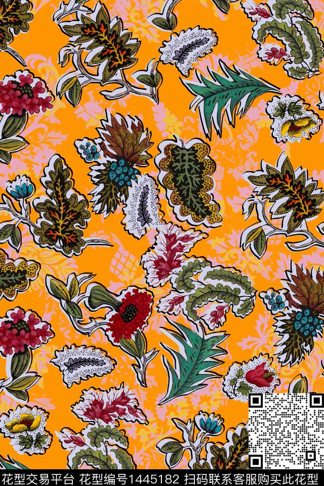 复古民族风抽象数码印花华亿平台下载（图片编号: 1445182） - 瓦栏（Walan）