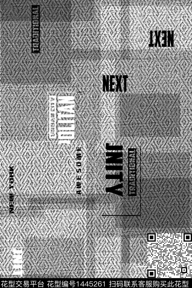 字母几何肌理数码印花华亿平台下载（图片编号: 1445261） - 瓦栏（Walan）