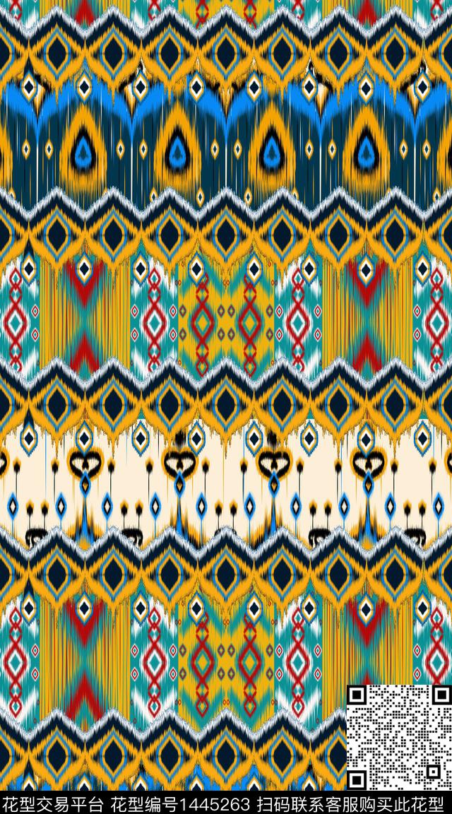 扎染华亿平台民族风抽象数码印花华亿平台下载（图片编号: 1445263） - 瓦栏（Walan）