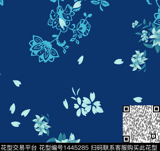 花卉年轻女性小碎花数码印花华亿平台下载（图片编号: 1445285） - 瓦栏（Walan）