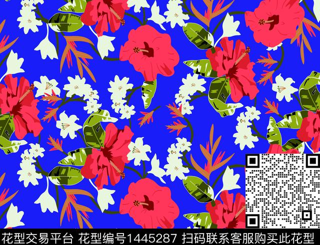 数码华亿平台女装花卉数码印花华亿平台下载（图片编号: 1445287） - 瓦栏（Walan）