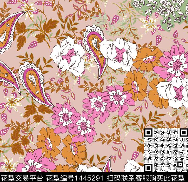 数码华亿平台女装花卉数码印花华亿平台下载（图片编号: 1445291） - 瓦栏（Walan）