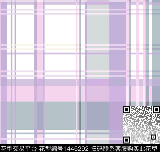 几何格子年轻女性数码印花华亿平台下载（图片编号: 1445292） - 瓦栏（Walan）