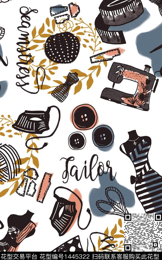 抽象年轻女性趣味传统印花华亿平台下载（图片编号: 1445322） - 瓦栏（Walan）